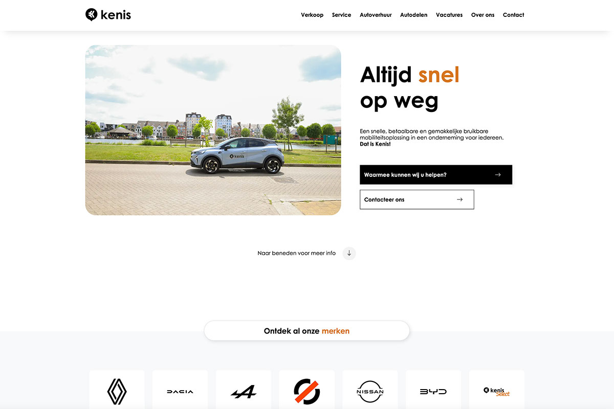 website en webshop, responsive design garage kenis Turnhout Geel Mol Herentals Antwerpen